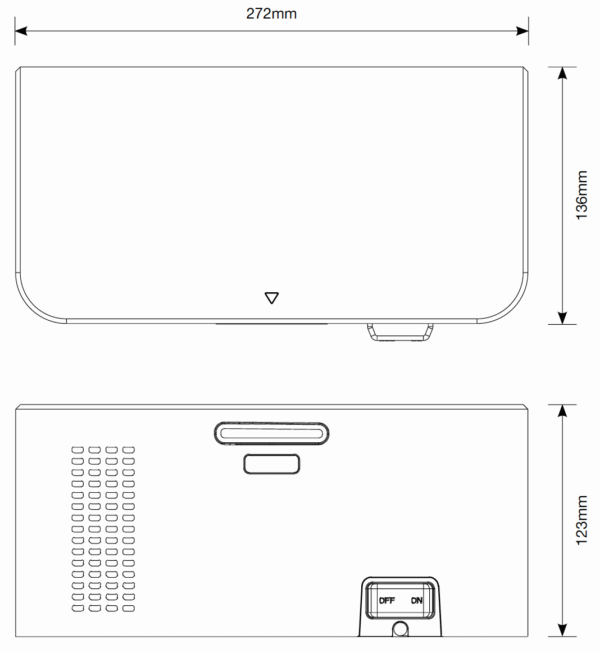 Diamond Dryer Pure hand dryer size and dimensions