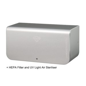 Diamond Dryer PURE with HEPA filter and UV light air steriliser.